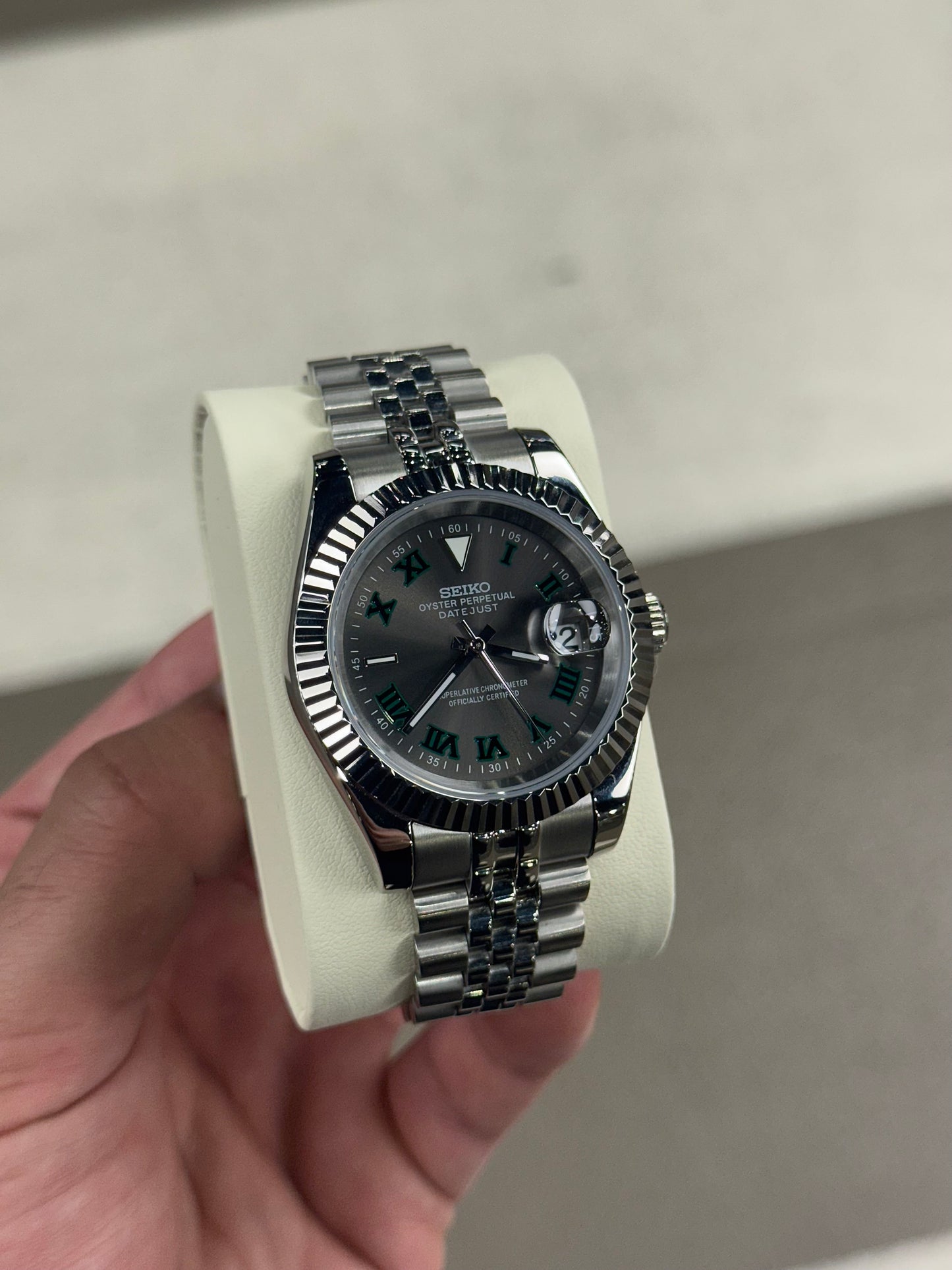 Green Roman Numeral Dial