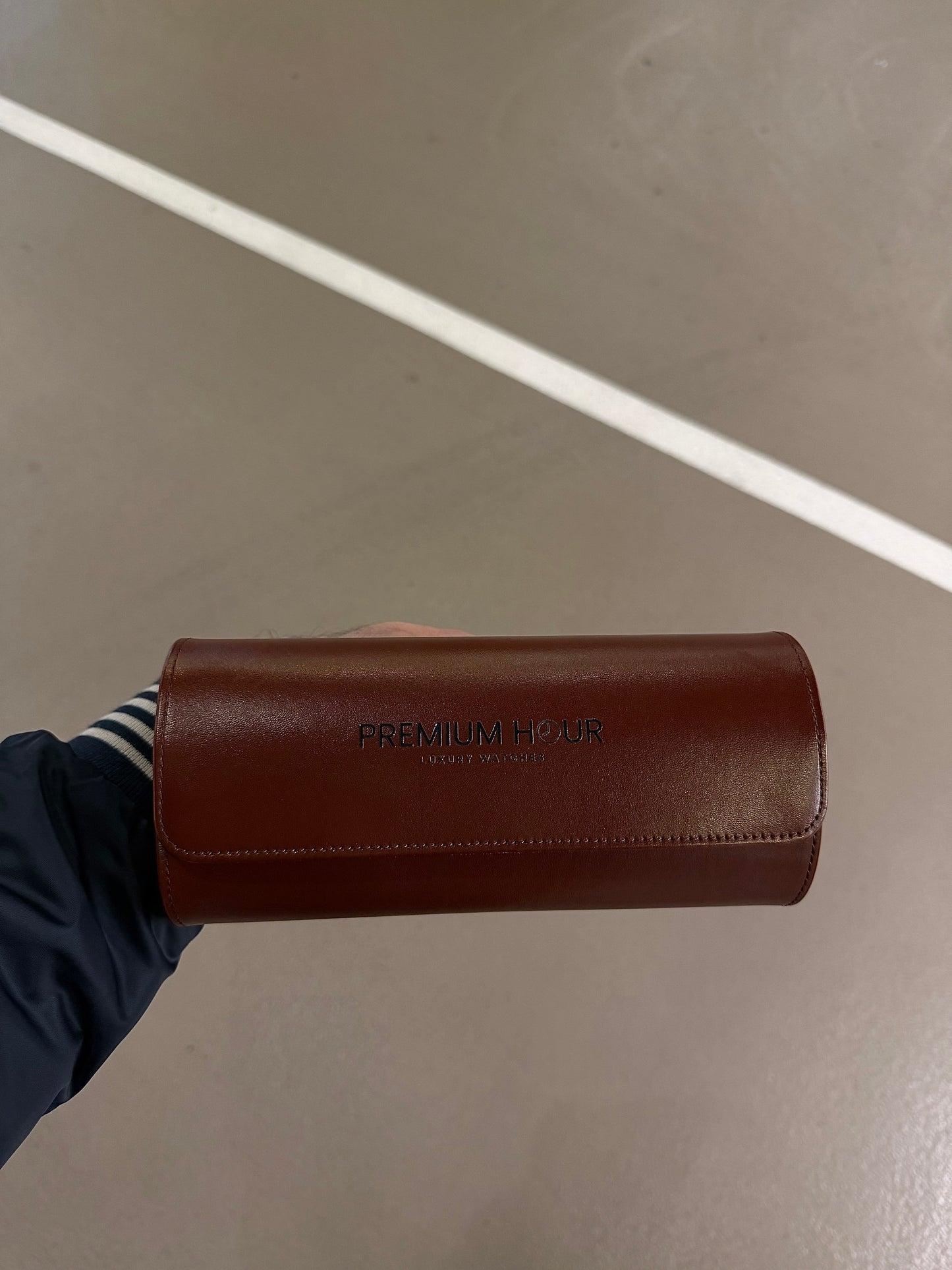 3 Slot Brown Leather Box