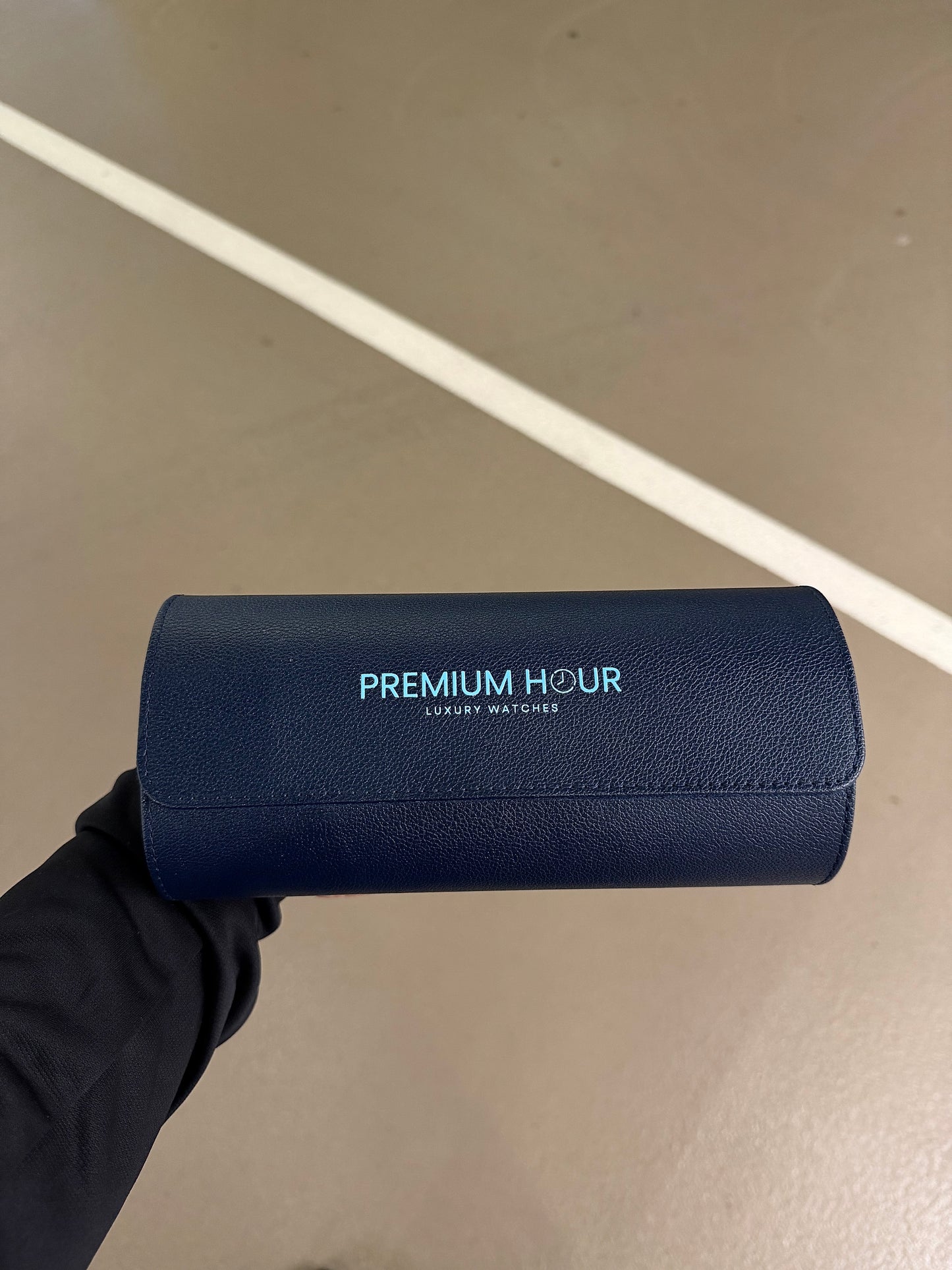 3 Slot Dark Blue Leather Box