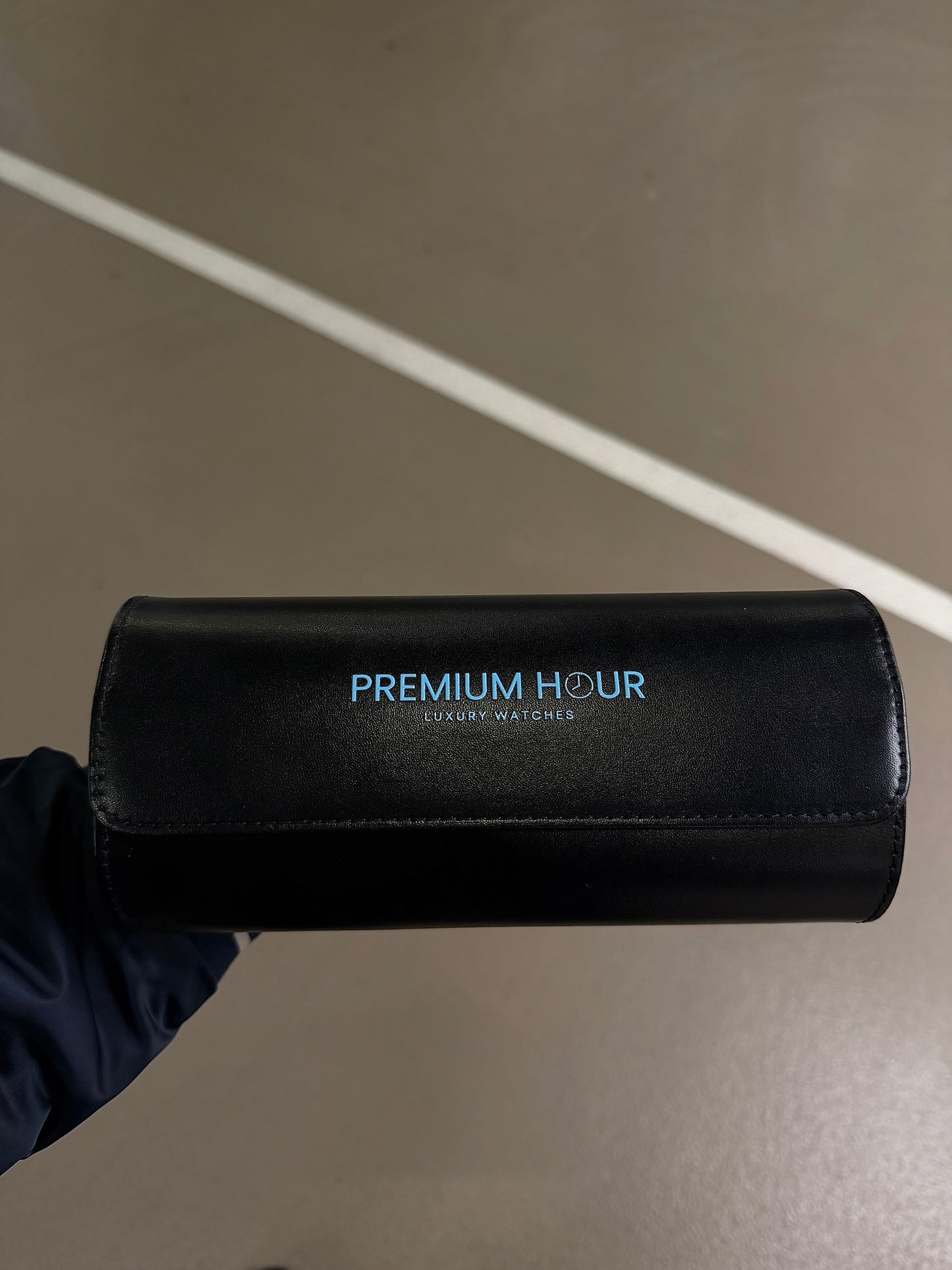 3 Slot Black Leather Box