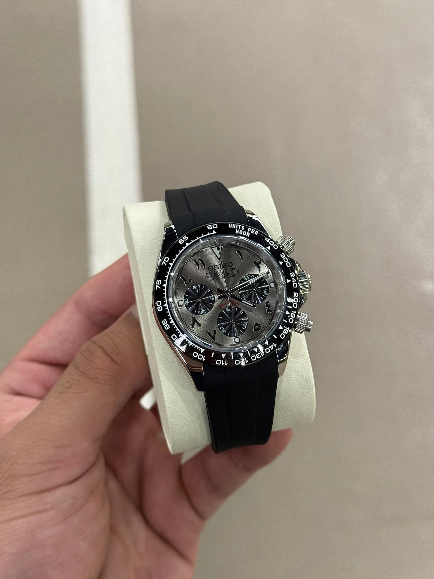 Metallic Grey Arabic Dial